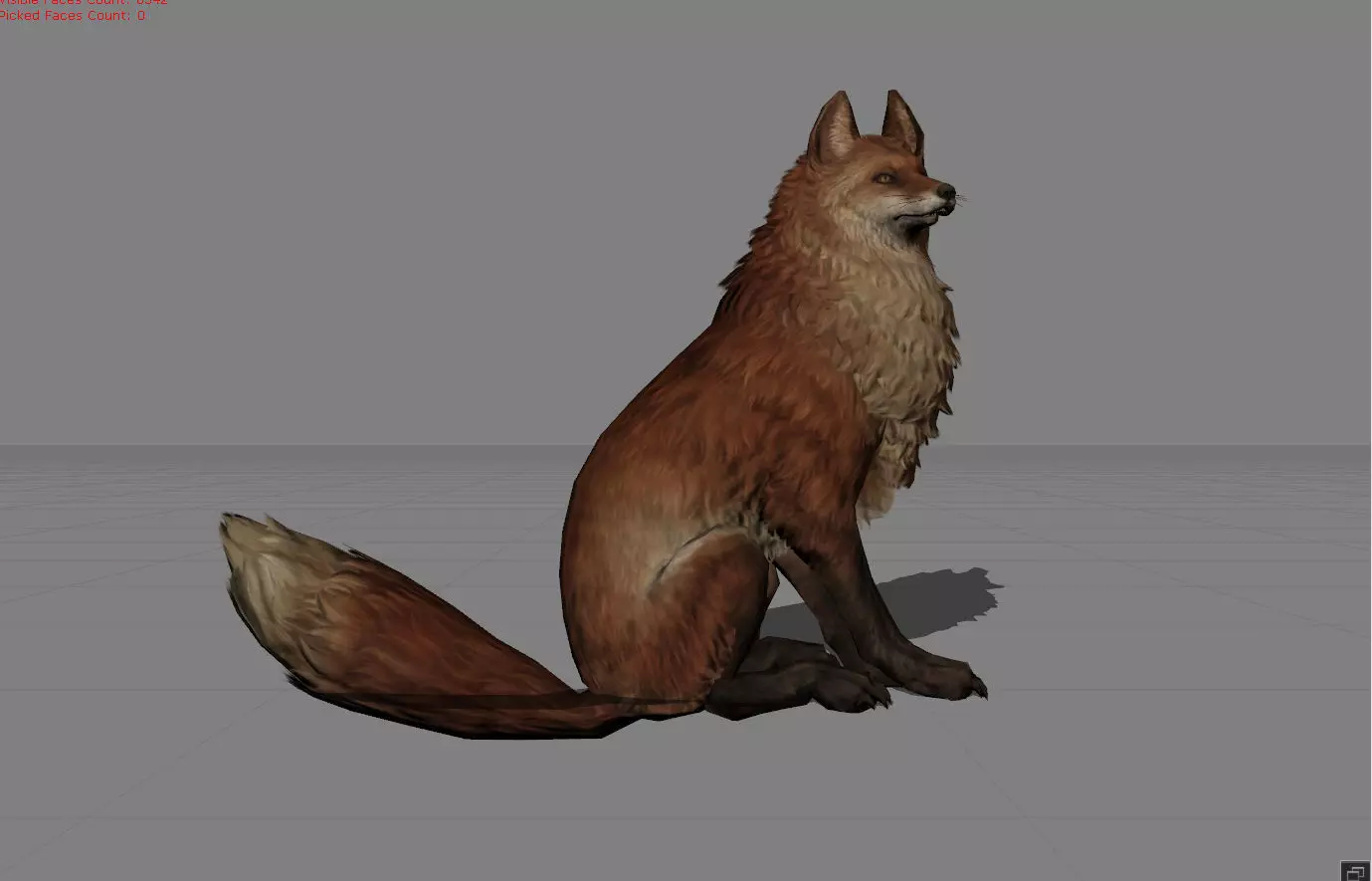 Fox Animal Low-poly 3D model_0
