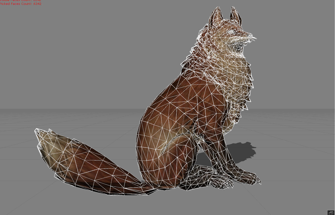 Fox Animal Low-poly 3D model_4