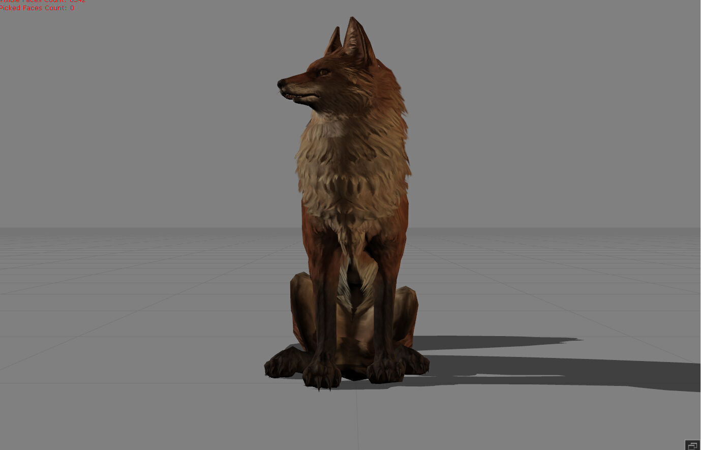 Fox Animal Low-poly 3D model_2