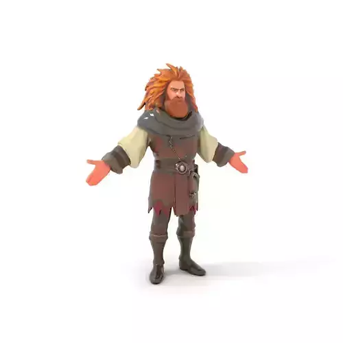 Nordic Warrior Rigged and Animated D Character Model