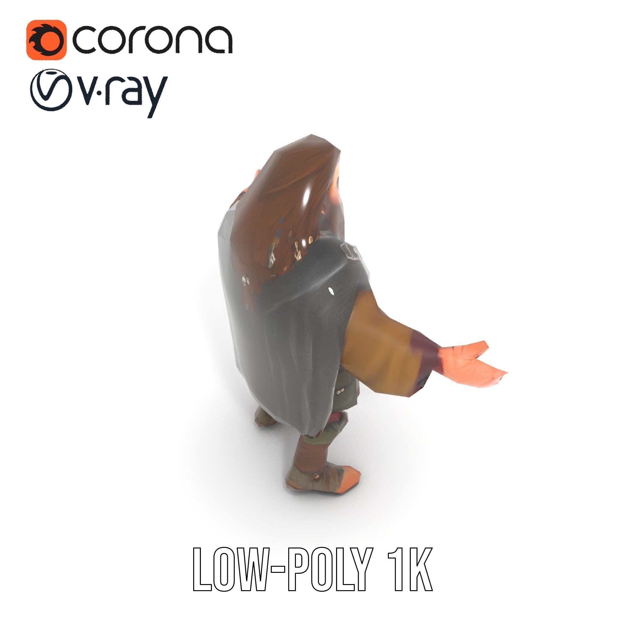 Viking Warrior Detailed Rigged and Animated D Character Model Low-poly 3D model_8