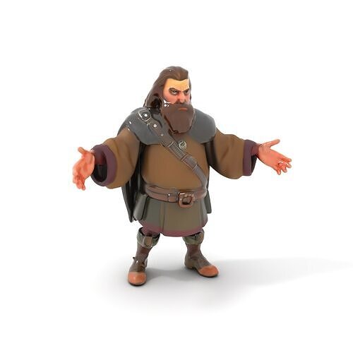 Viking Warrior Detailed Rigged and Animated D Character Model Low-poly 3D model