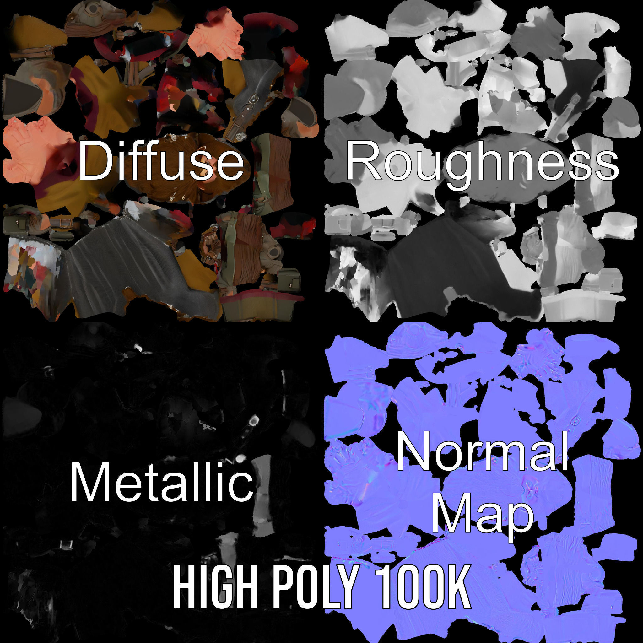 Viking Warrior Detailed Rigged and Animated D Character Model Low-poly 3D model_3