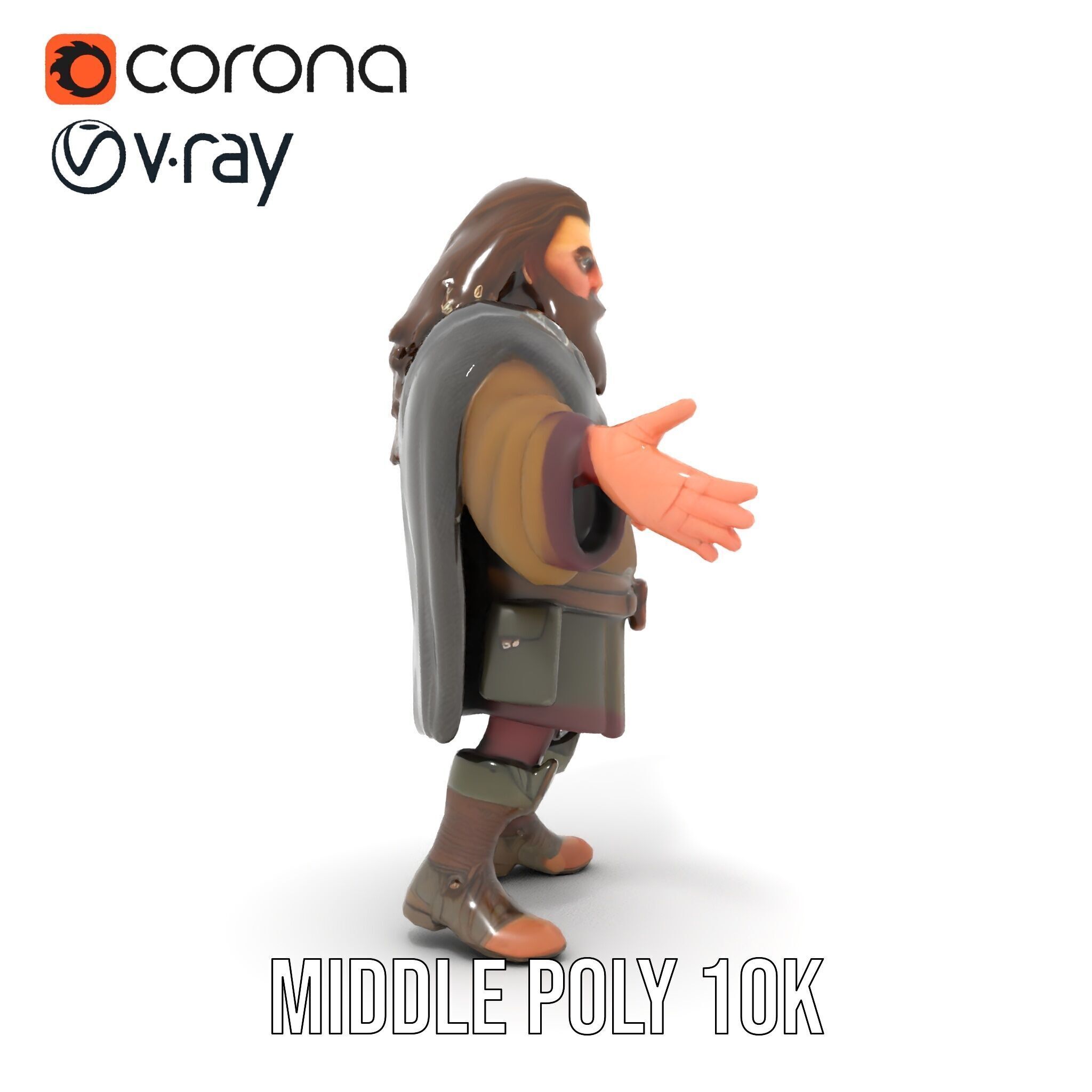 Viking Warrior Detailed Rigged and Animated D Character Model Low-poly 3D model_26