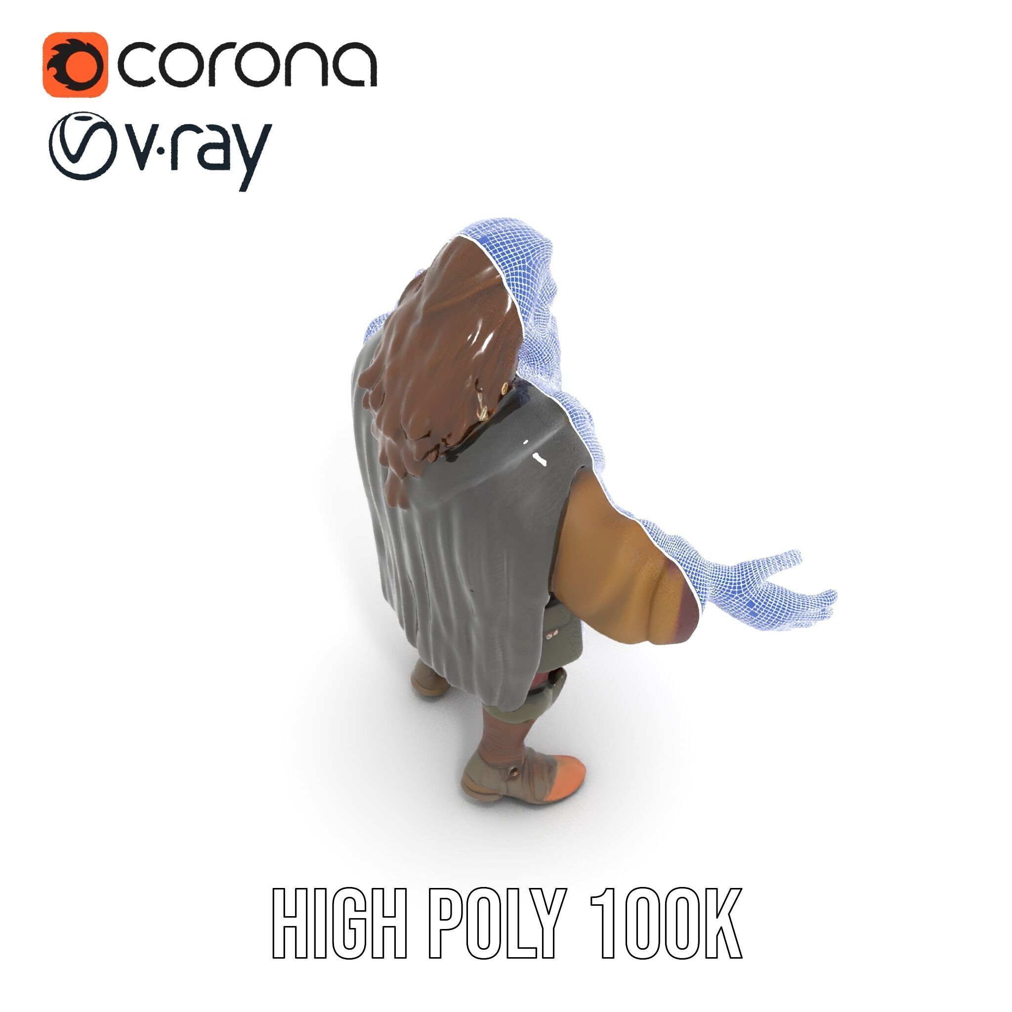Viking Warrior Detailed Rigged and Animated D Character Model Low-poly 3D model_28