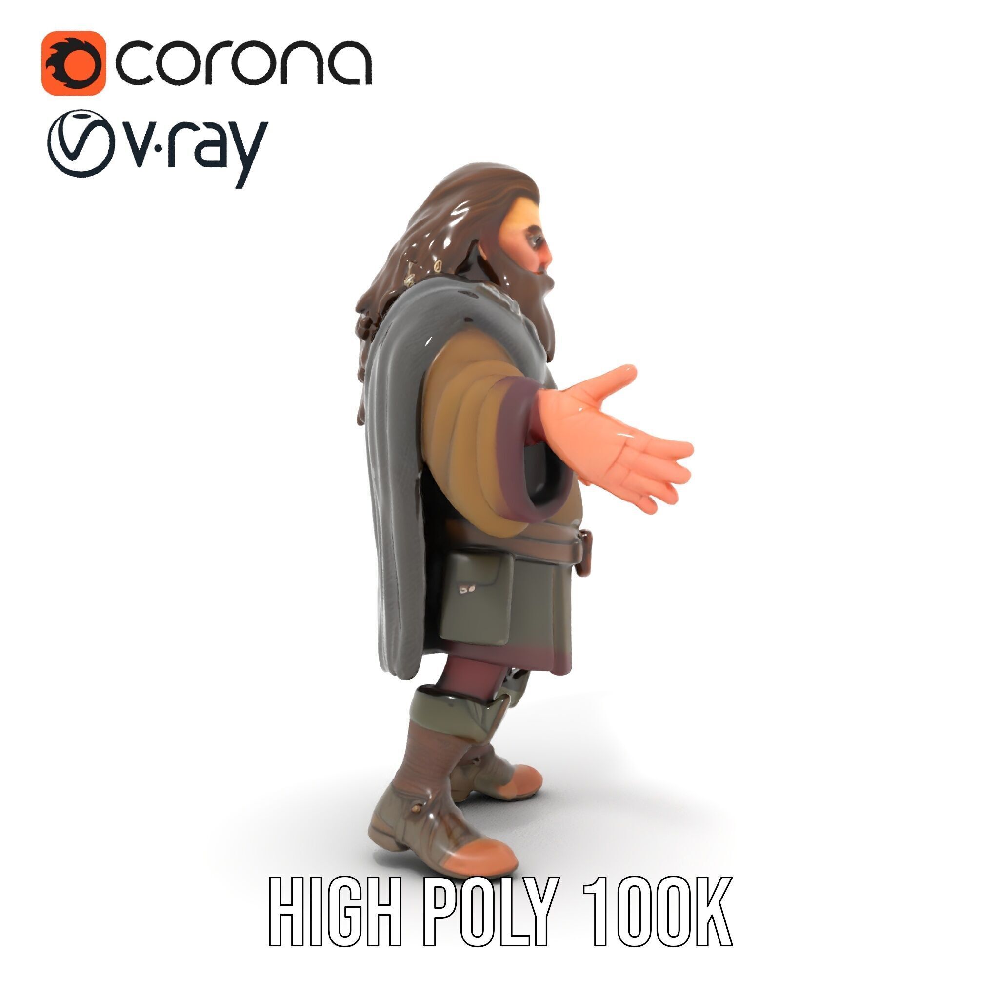 Viking Warrior Detailed Rigged and Animated D Character Model Low-poly 3D model_11