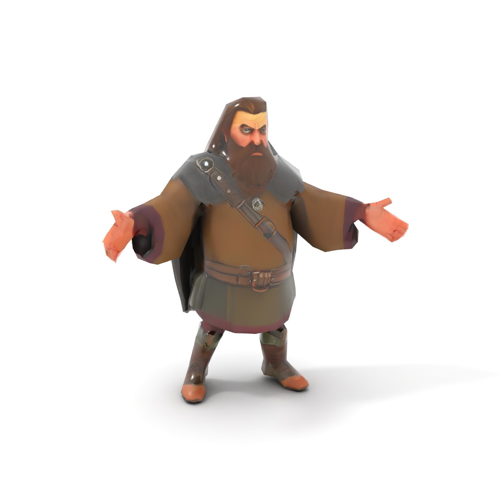 Viking Warrior Detailed Rigged and Animated D Character Model Low-poly 3D model_13
