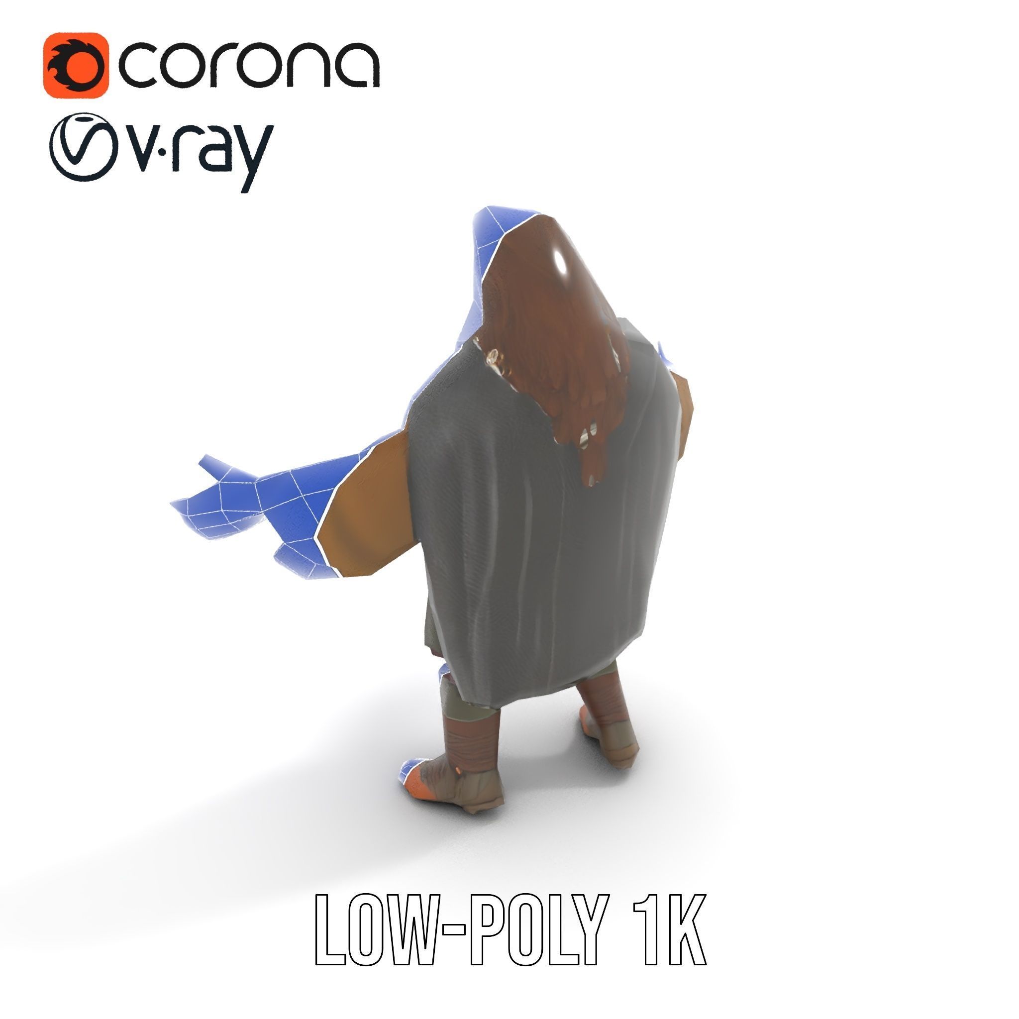 Viking Warrior Detailed Rigged and Animated D Character Model Low-poly 3D model_19