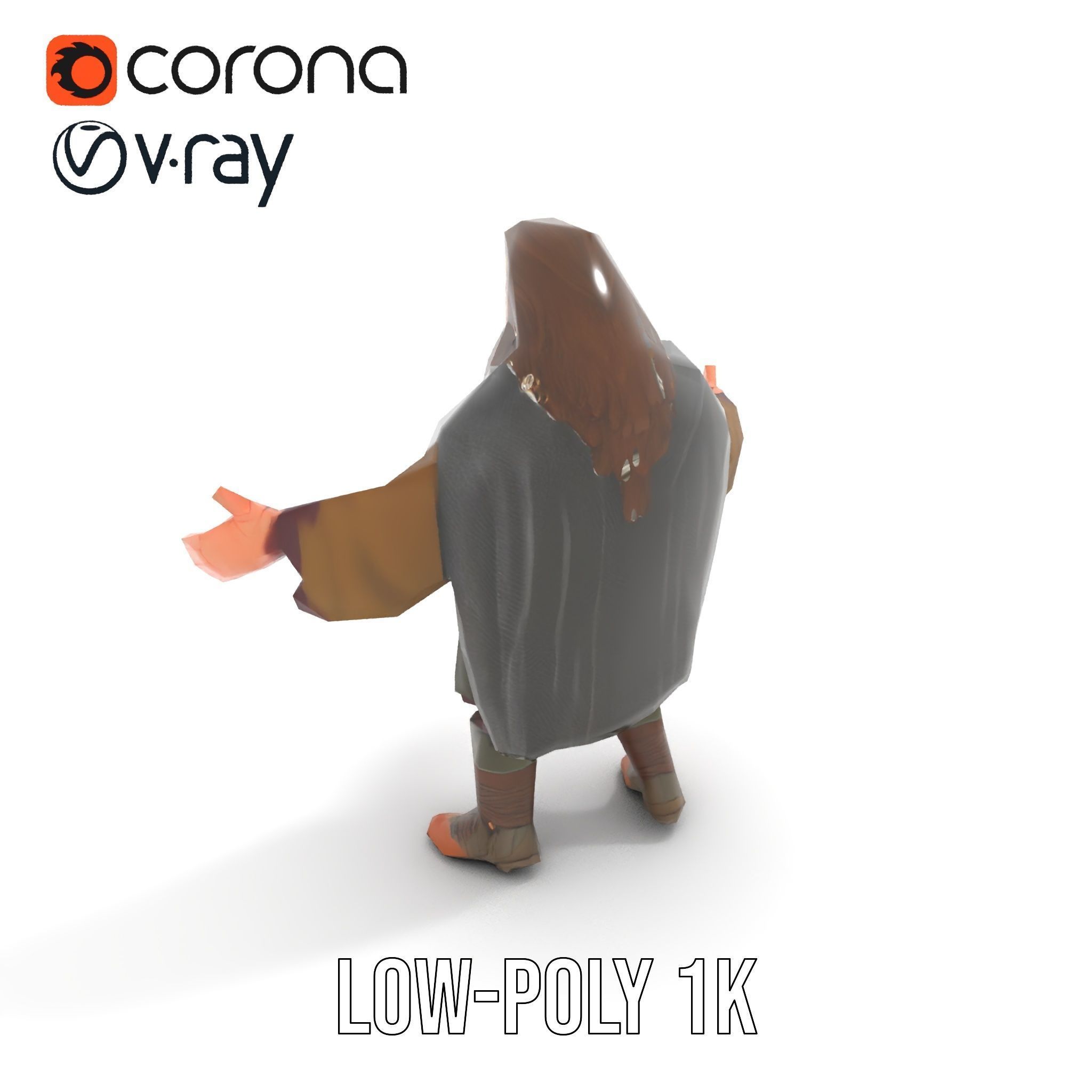 Viking Warrior Detailed Rigged and Animated D Character Model Low-poly 3D model_7