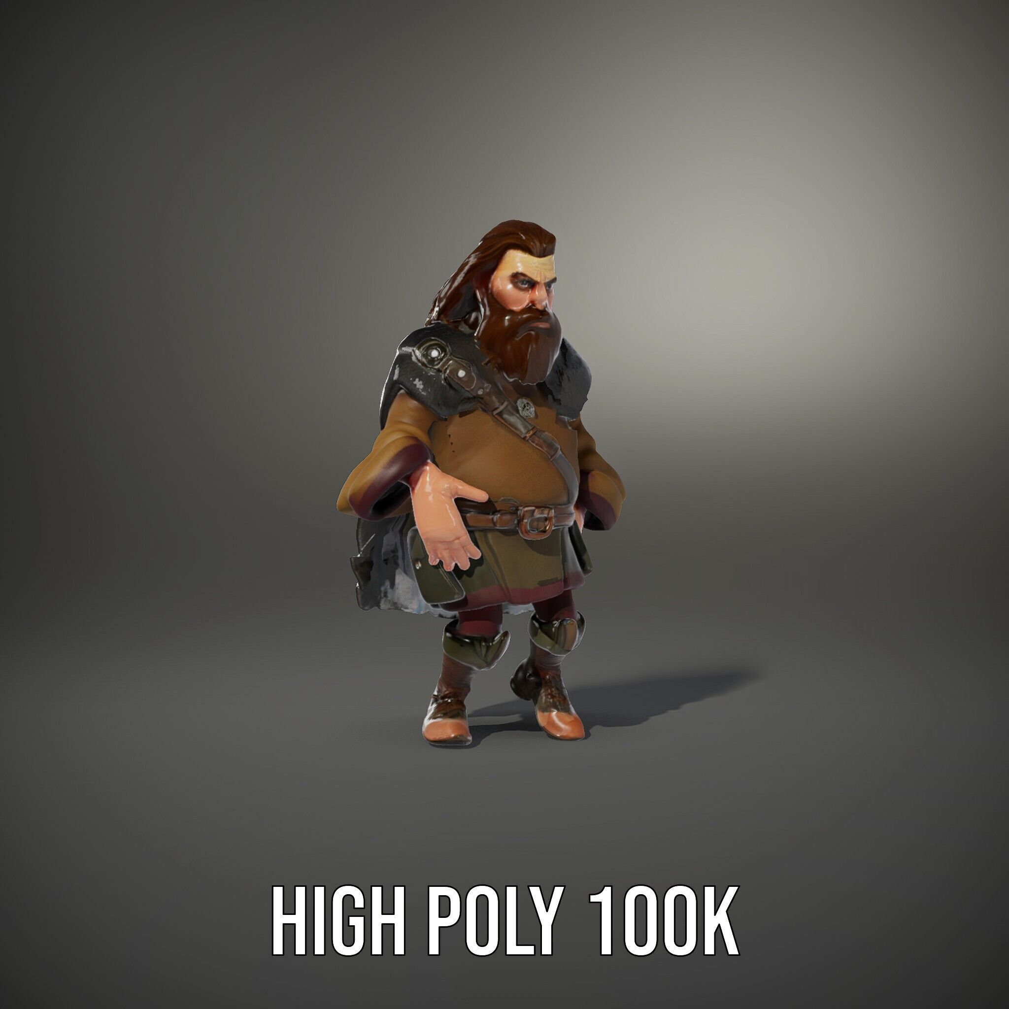 Viking Warrior Detailed Rigged and Animated D Character Model Low-poly 3D model_35