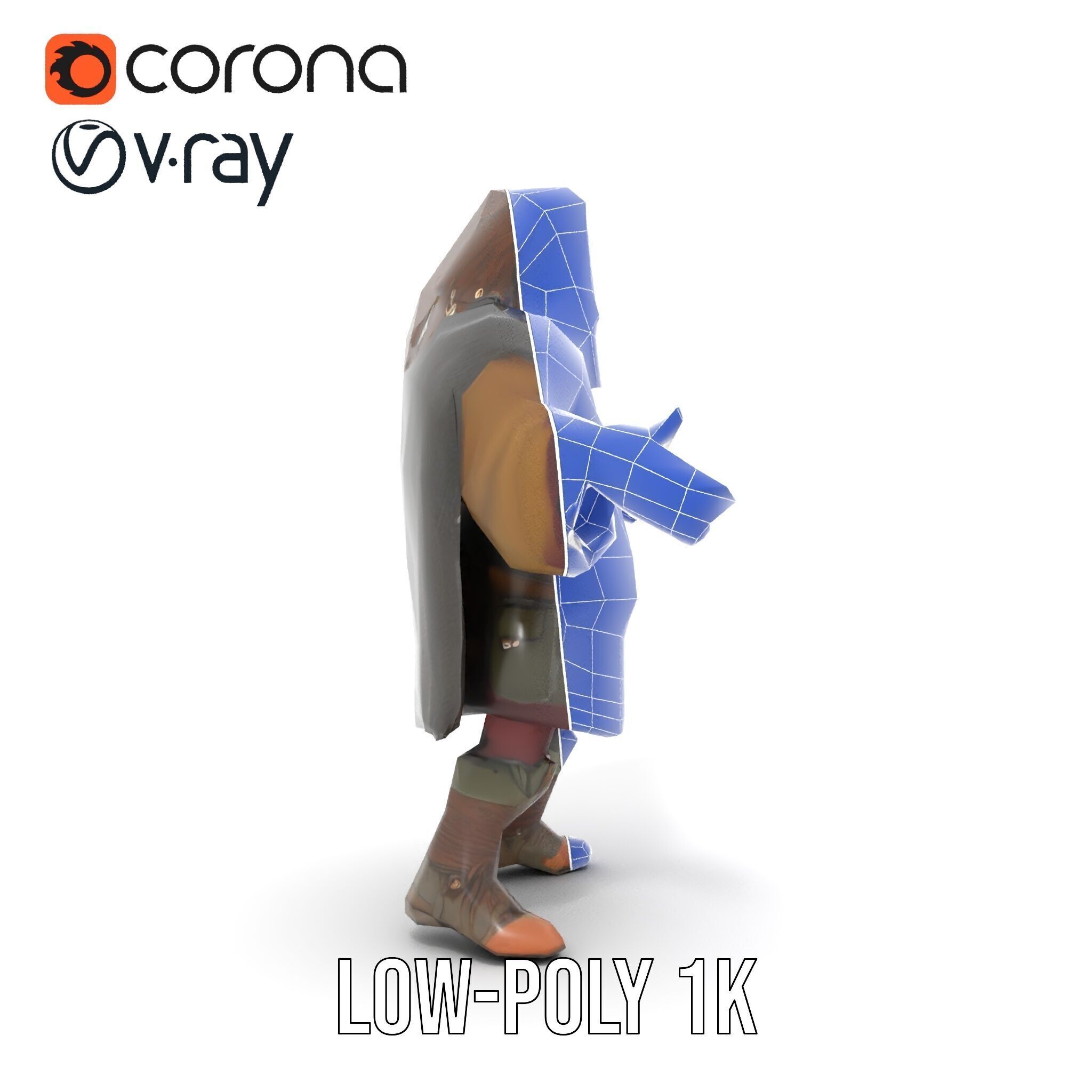 Viking Warrior Detailed Rigged and Animated D Character Model Low-poly 3D model_30