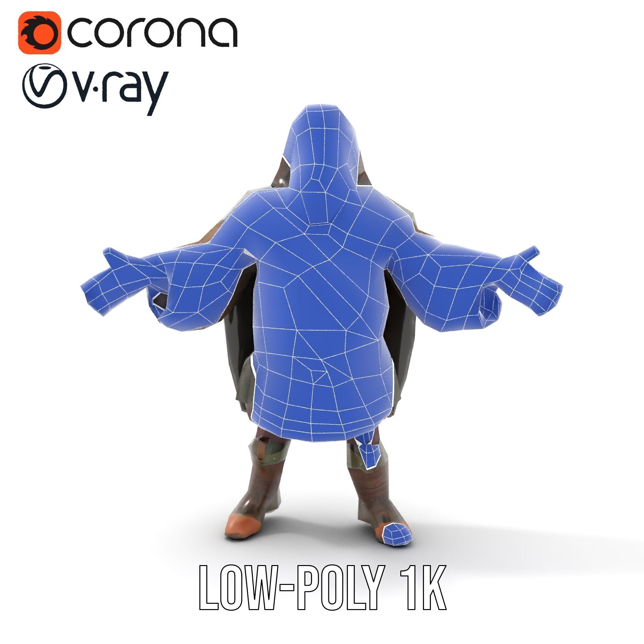 Viking Warrior Detailed Rigged and Animated D Character Model Low-poly 3D model_10