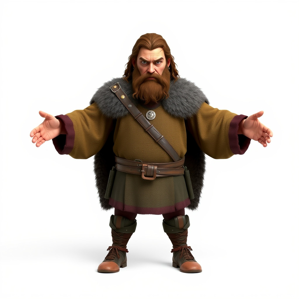 Viking Warrior Detailed Rigged and Animated D Character Model Low-poly 3D model_2