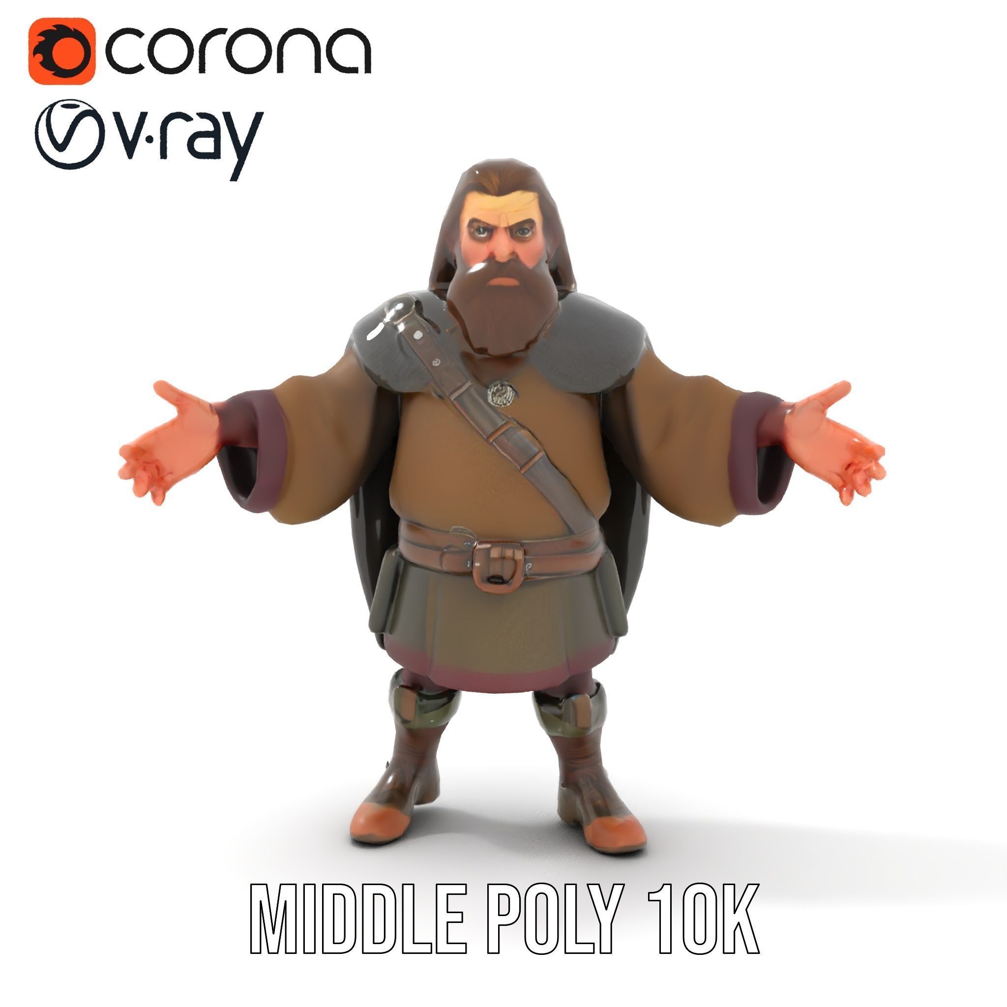 Viking Warrior Detailed Rigged and Animated D Character Model Low-poly 3D model_18
