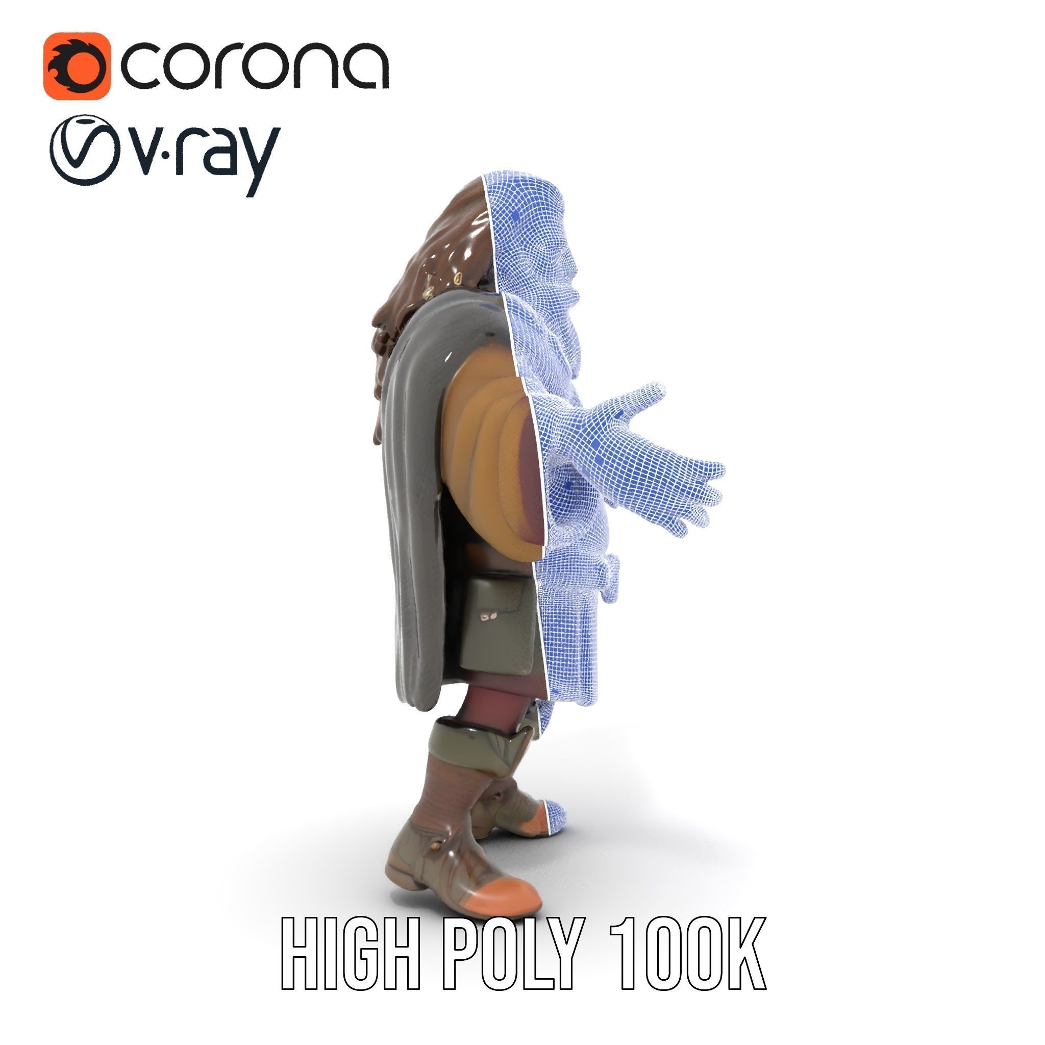 Viking Warrior Detailed Rigged and Animated D Character Model Low-poly 3D model_25