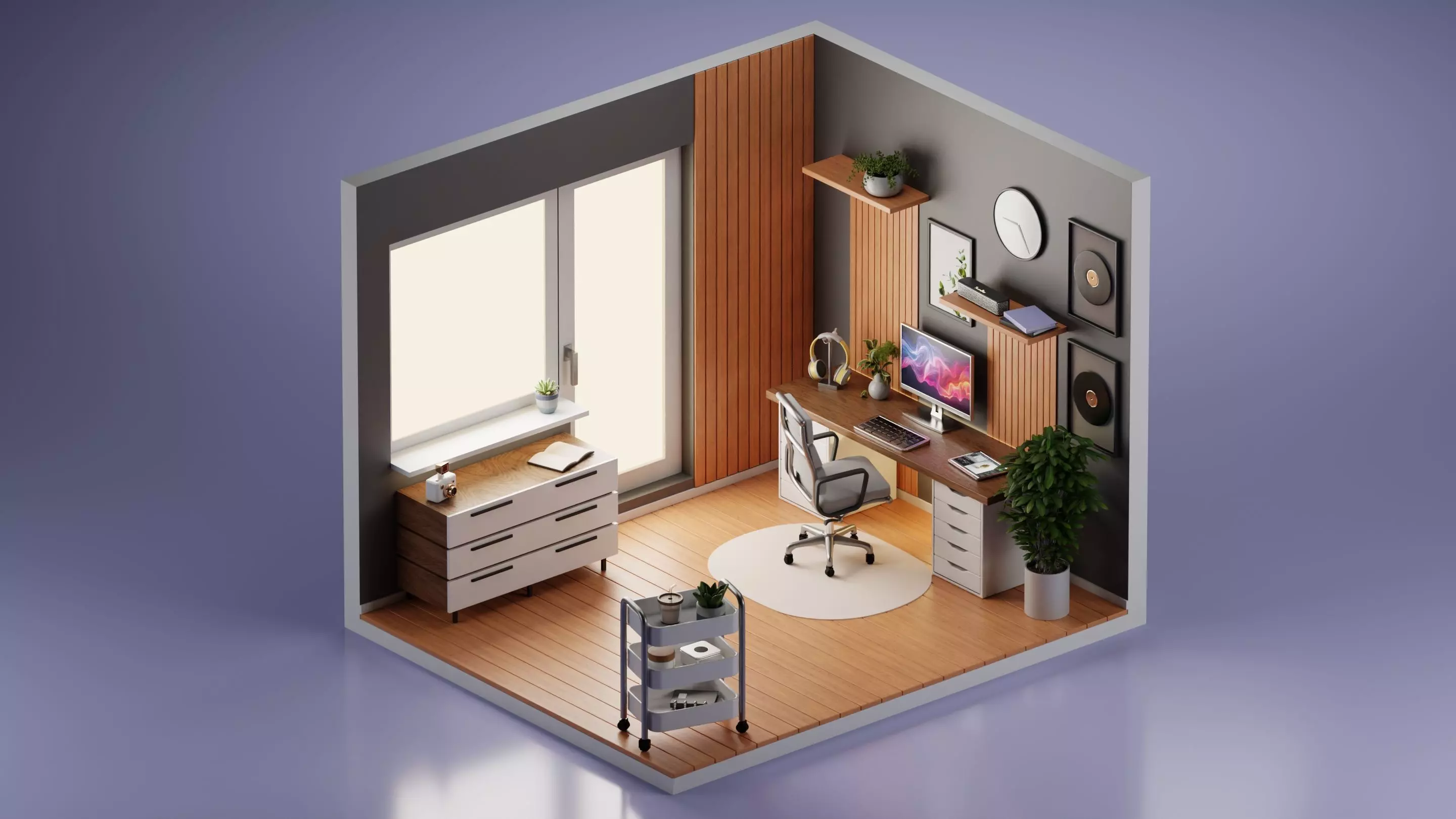 Isometric room 3D model_0