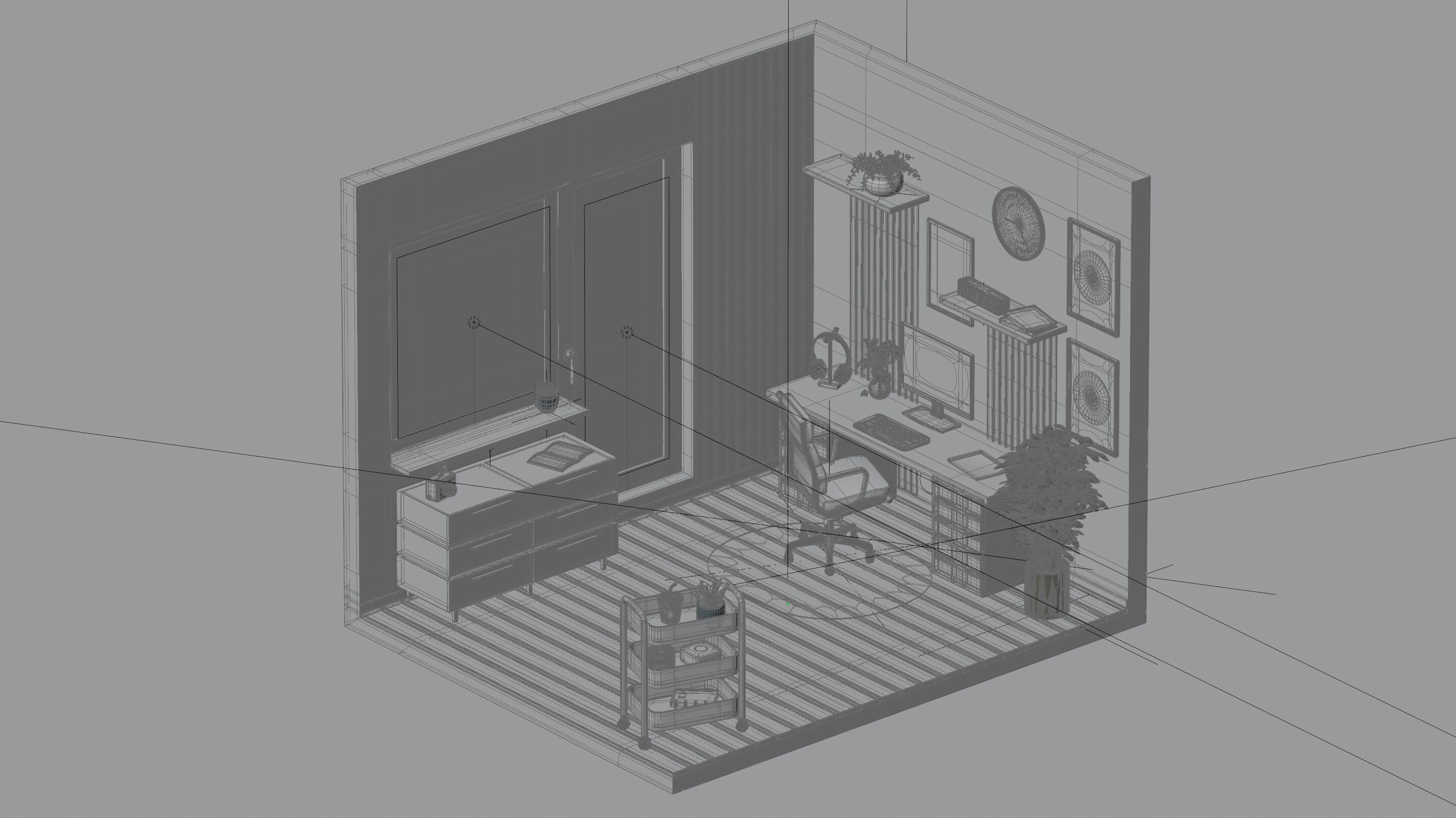 Isometric room 3D model_6