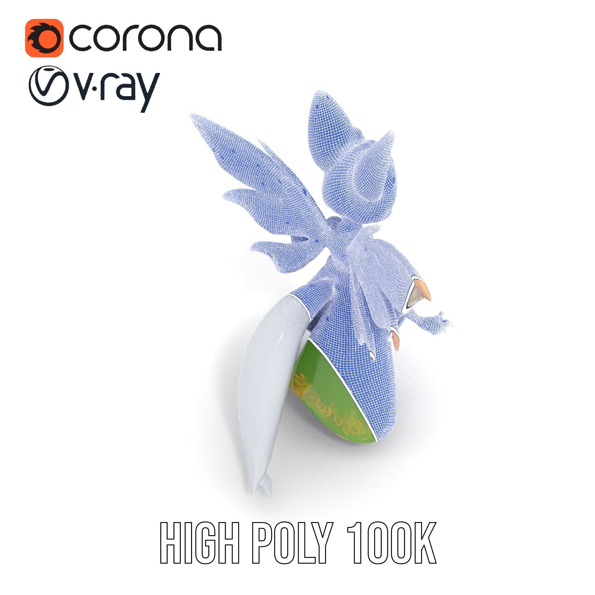 Mythical Feline Fairy Rigged and Animated D Character Model Low-poly 3D model_34