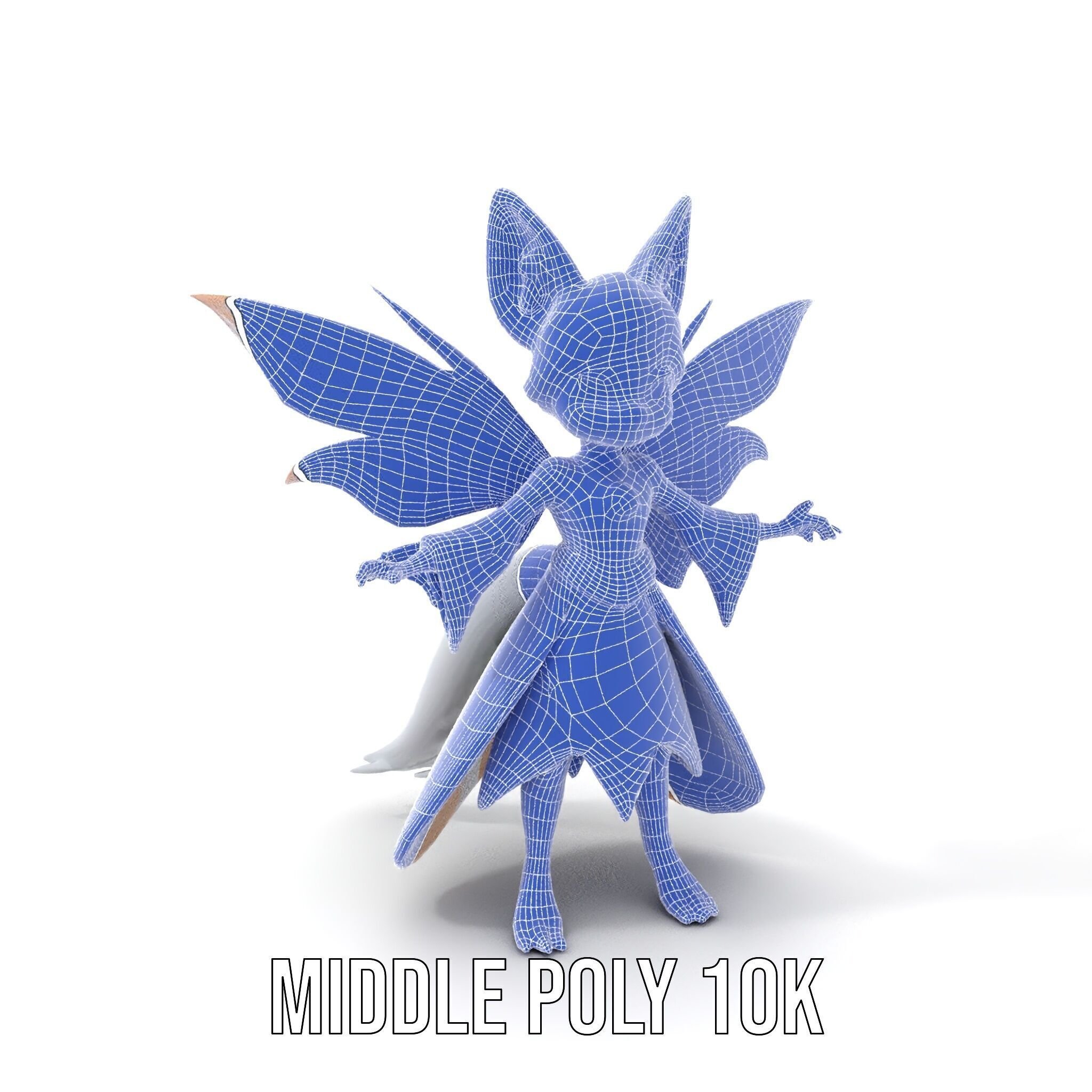 Mythical Feline Fairy Rigged and Animated D Character Model Low-poly 3D model_33