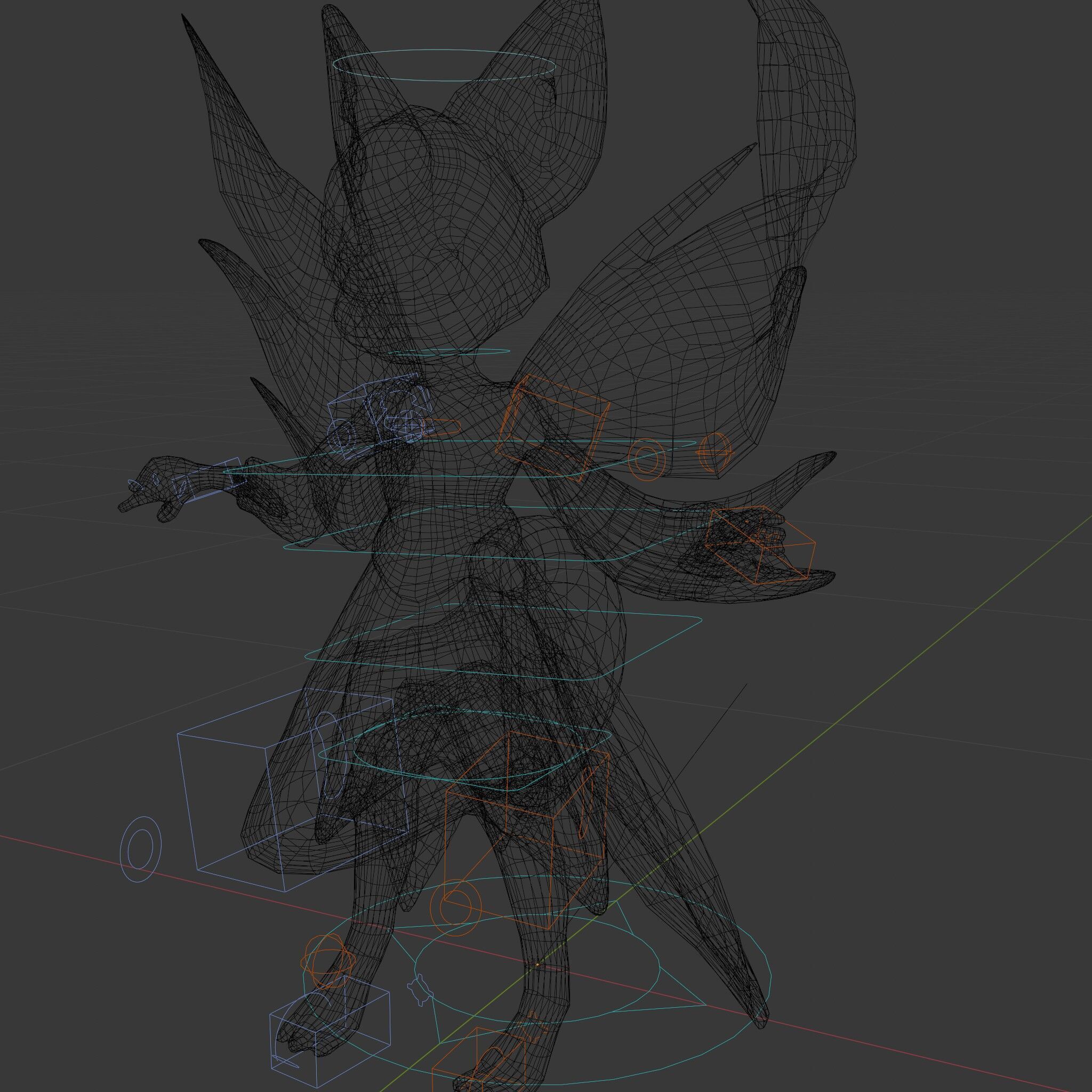 Mythical Feline Fairy Rigged and Animated D Character Model Low-poly 3D model_6