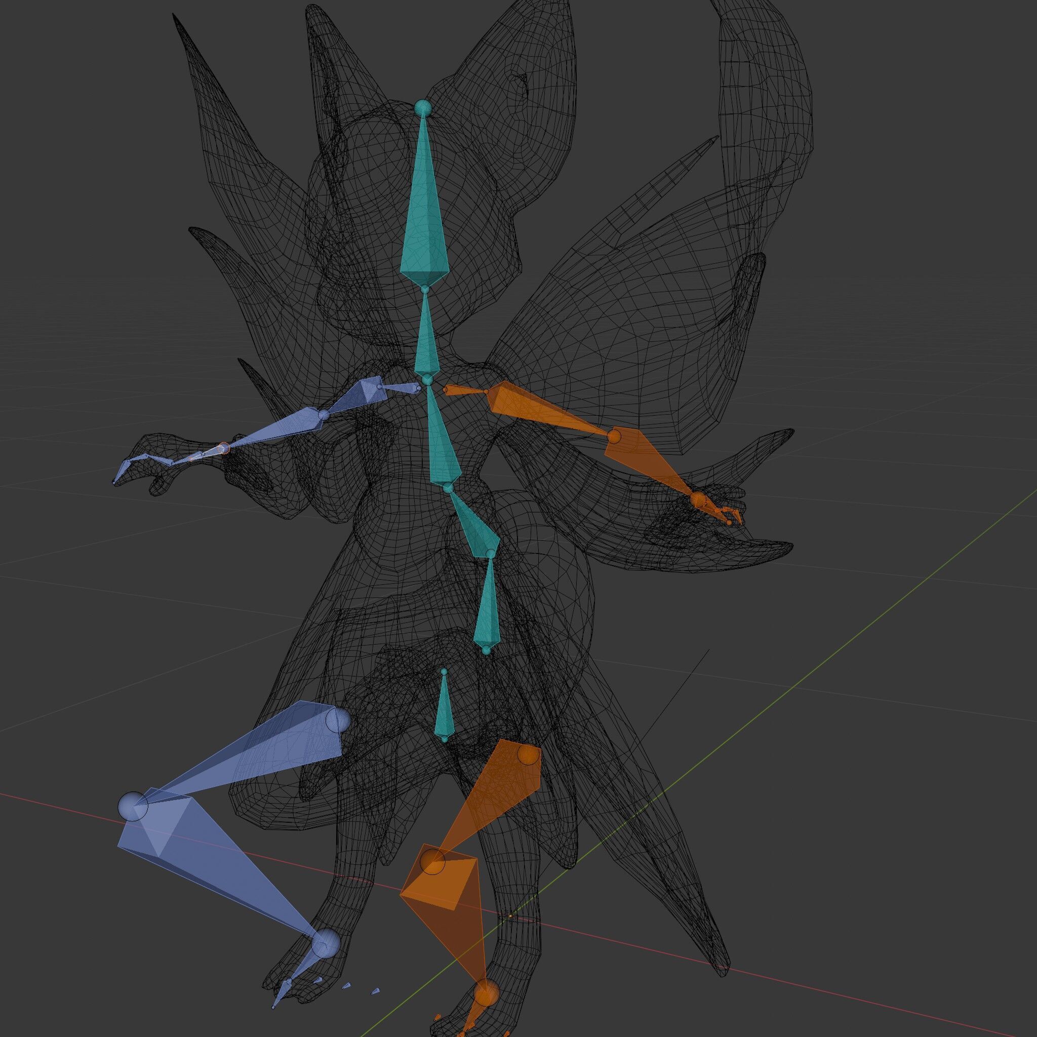 Mythical Feline Fairy Rigged and Animated D Character Model Low-poly 3D model_7