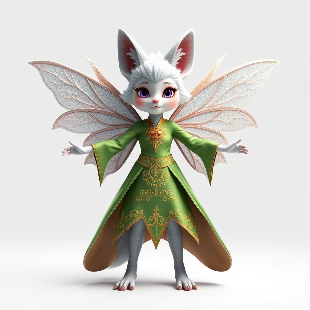 Mythical Feline Fairy Rigged and Animated D Character Model Low-poly 3D model_3