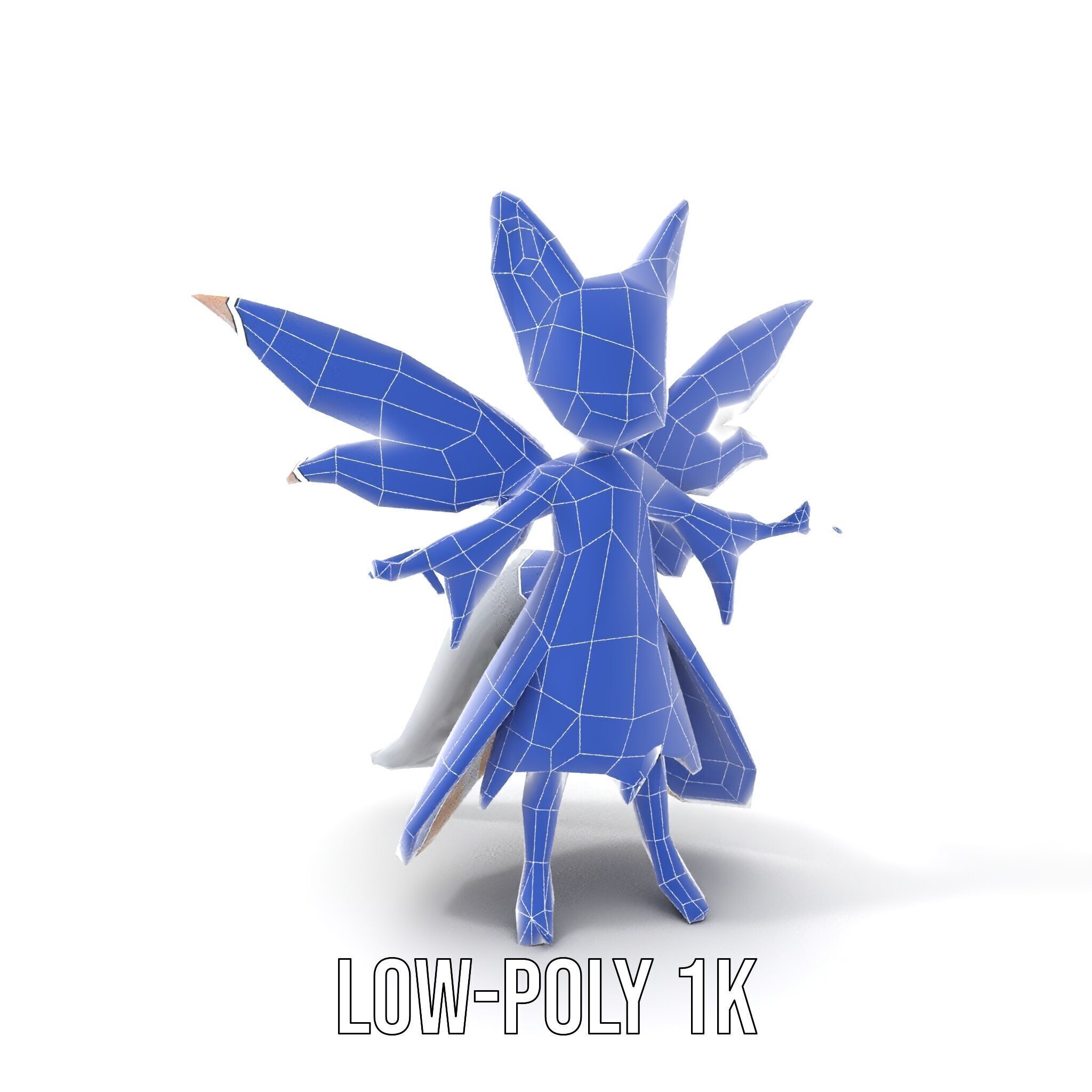 Mythical Feline Fairy Rigged and Animated D Character Model Low-poly 3D model_18