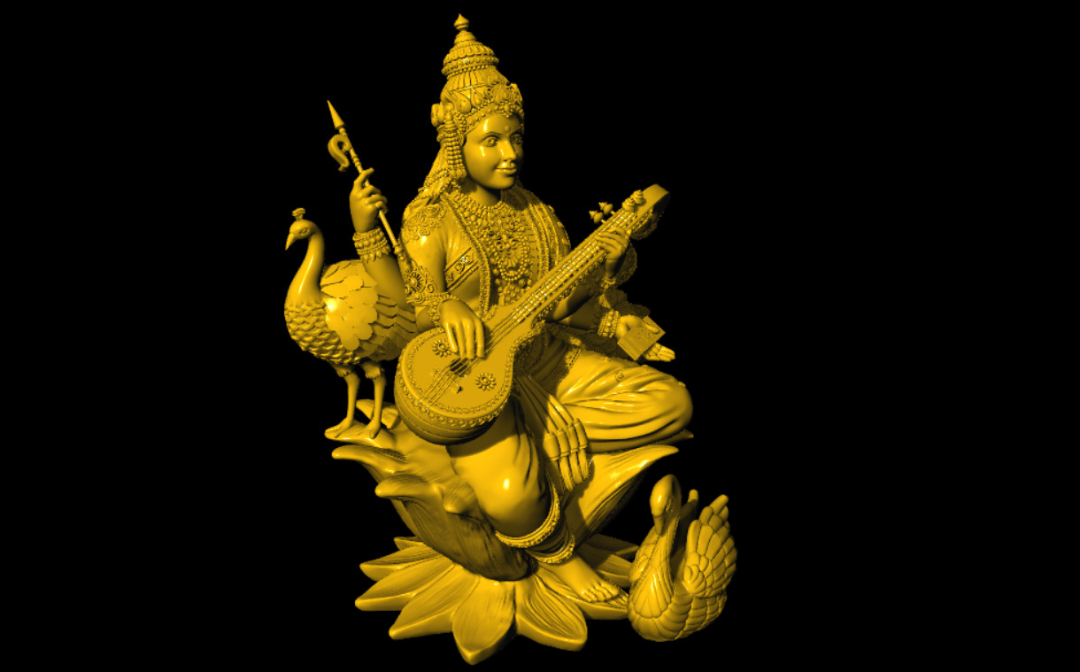 SARASWATI 3D MODEL 3D print model_5