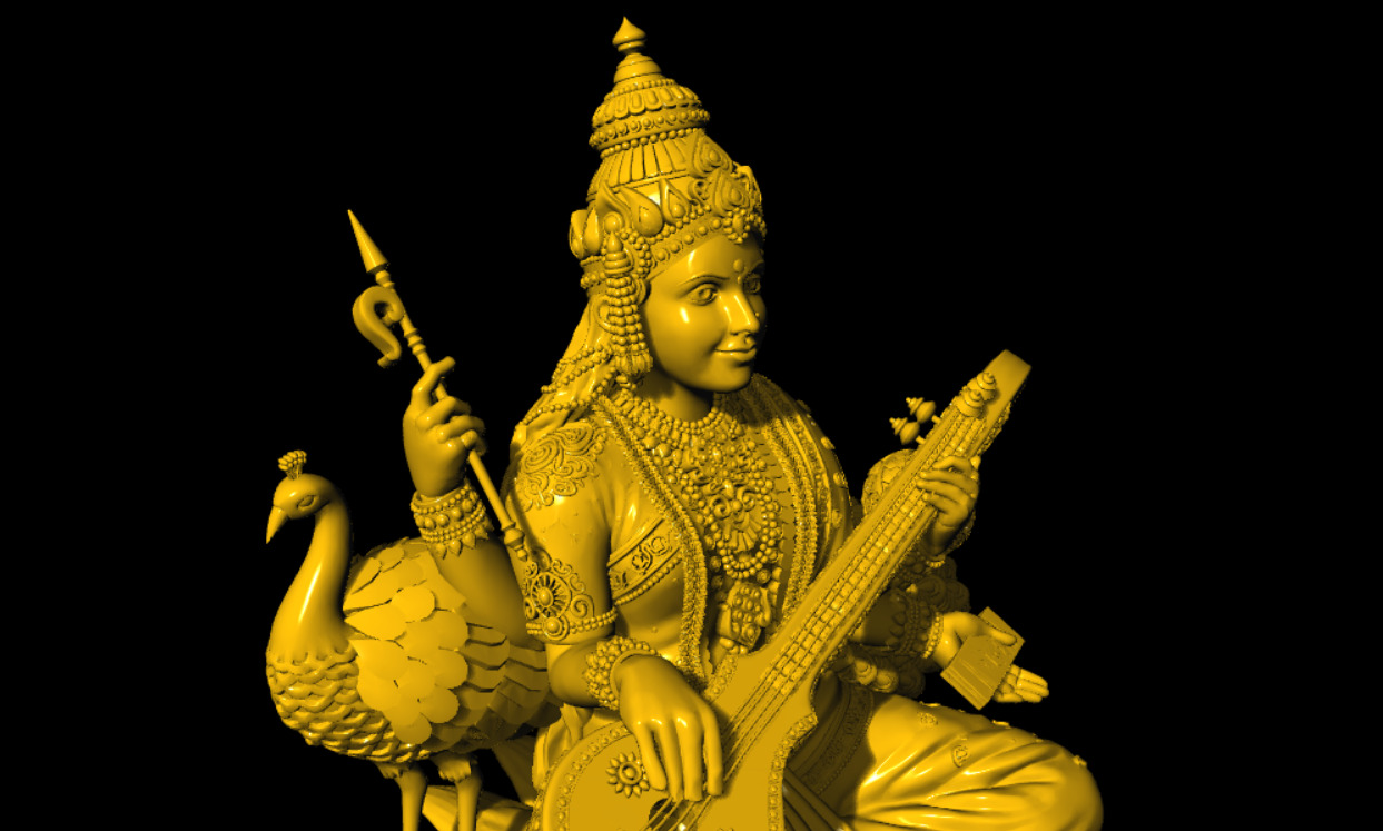 SARASWATI 3D MODEL 3D print model_25