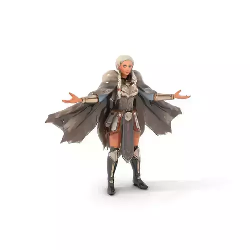 FurClad Warrior Princess Rigged and Animated Character Model