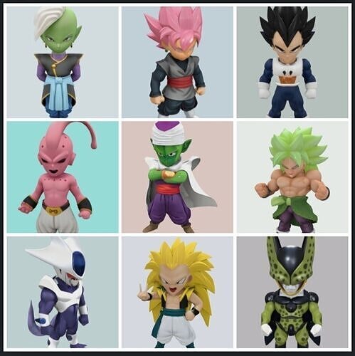 96 figures of Dragonball chibi 3D print model