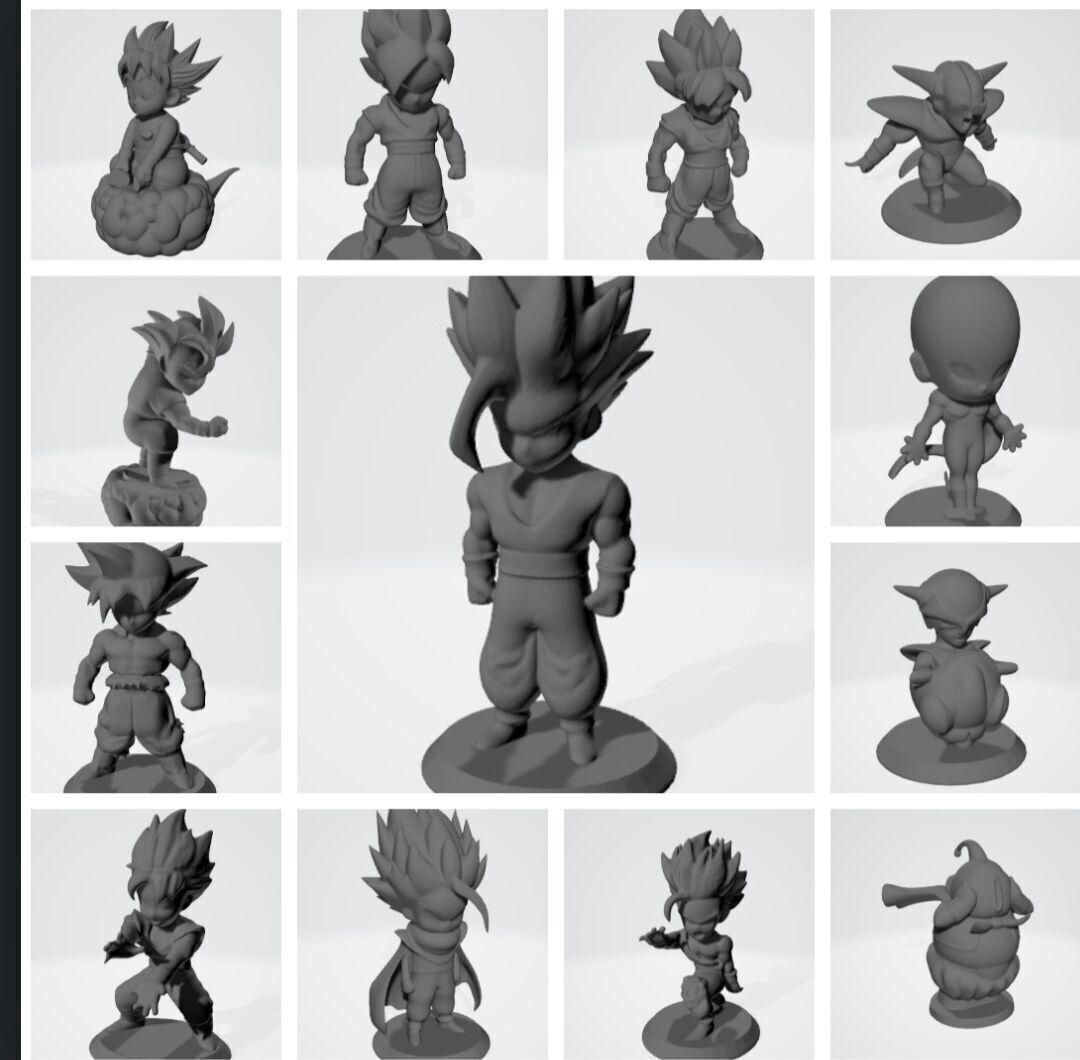 96 figures of Dragonball chibi 3D print model_4