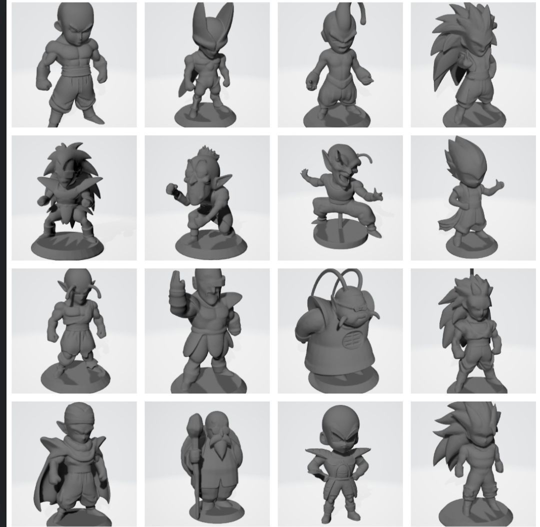 96 figures of Dragonball chibi 3D print model_2