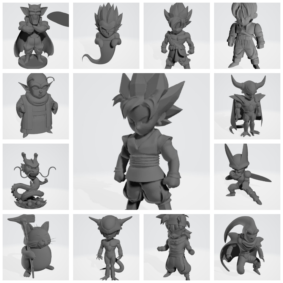 96 figures of Dragonball chibi 3D print model_1