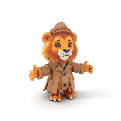 Sherlock Lion Rigged and Animated D Character Model Low-poly 3D model