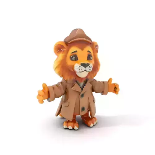Sherlock Lion Rigged and Animated D Character Model Low-poly 3D model