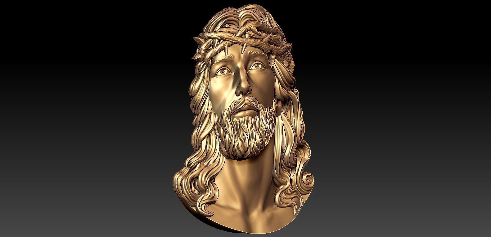 Jesus Head pendant 1 3D print mode 3D model_2