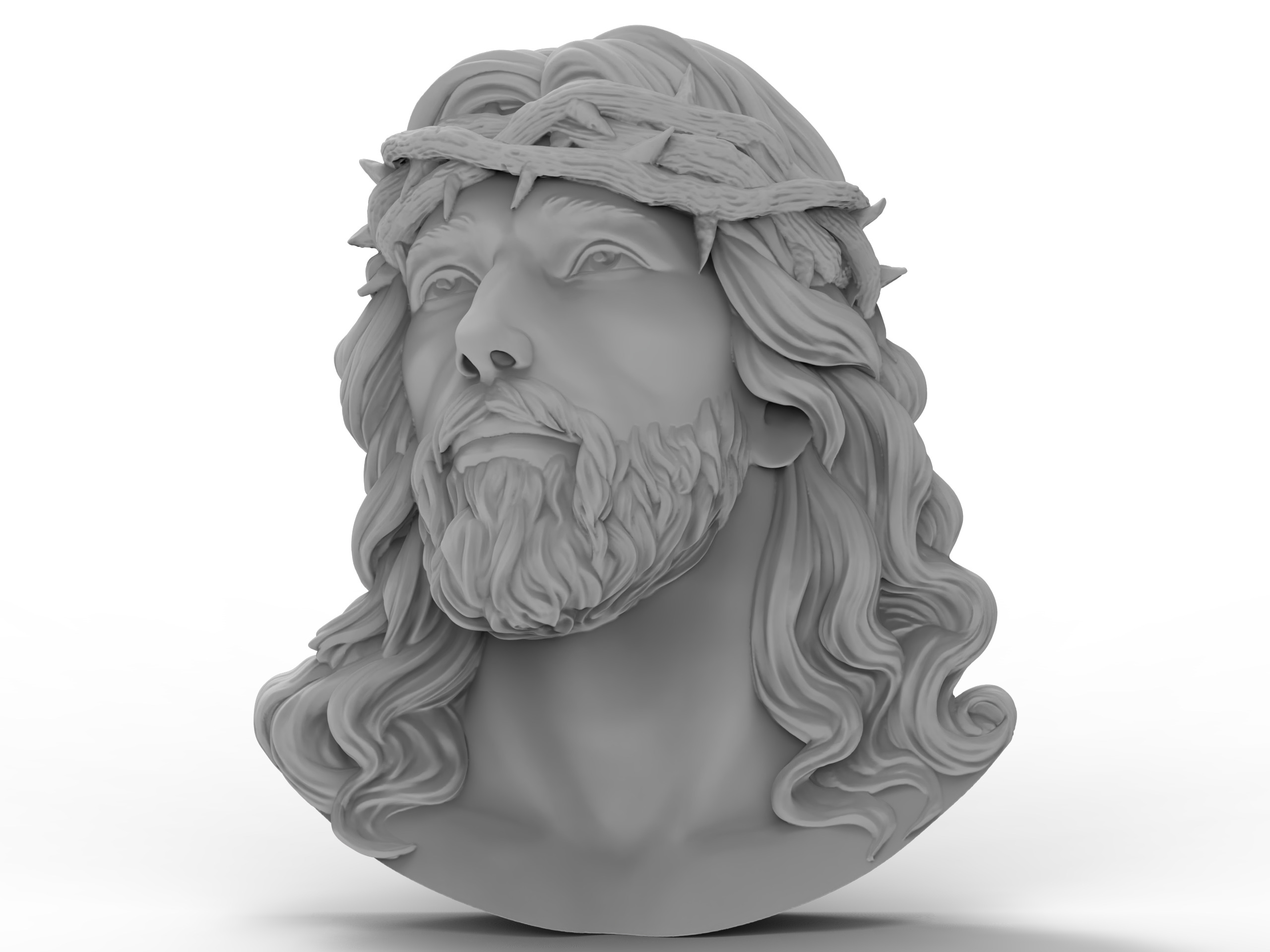 Jesus Head pendant 1 3D print mode 3D model_6