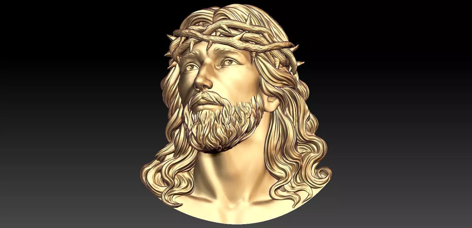 Jesus Head pendant 1 3D print mode 3D model_0