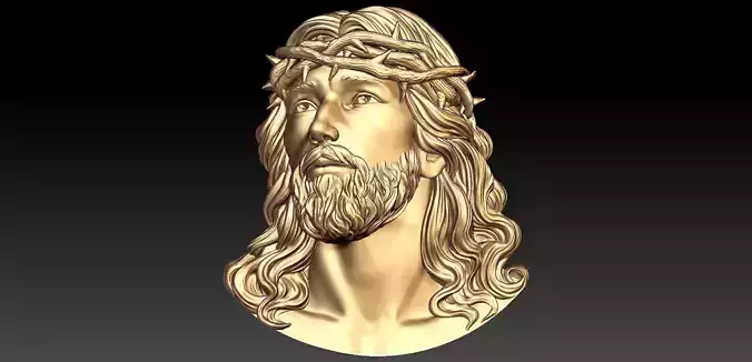 Jesus Head pendant 1 3D print mode