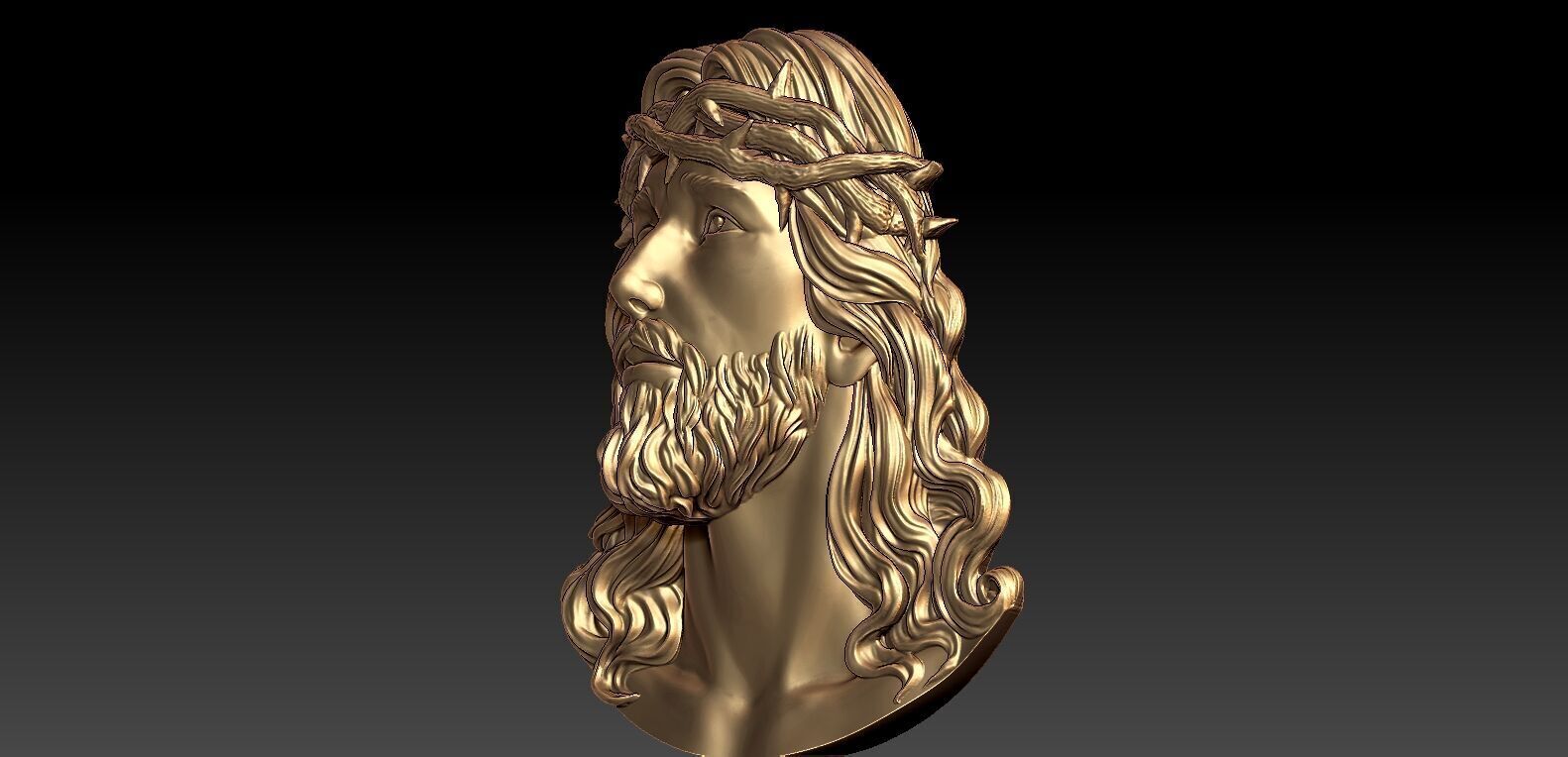 Jesus Head pendant 1 3D print mode 3D model_4