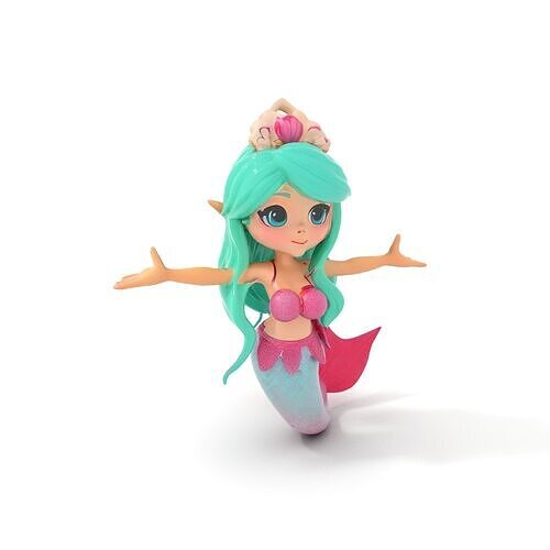 Charming Mermaid D Model Rigged and Animated Low-poly 3D model
