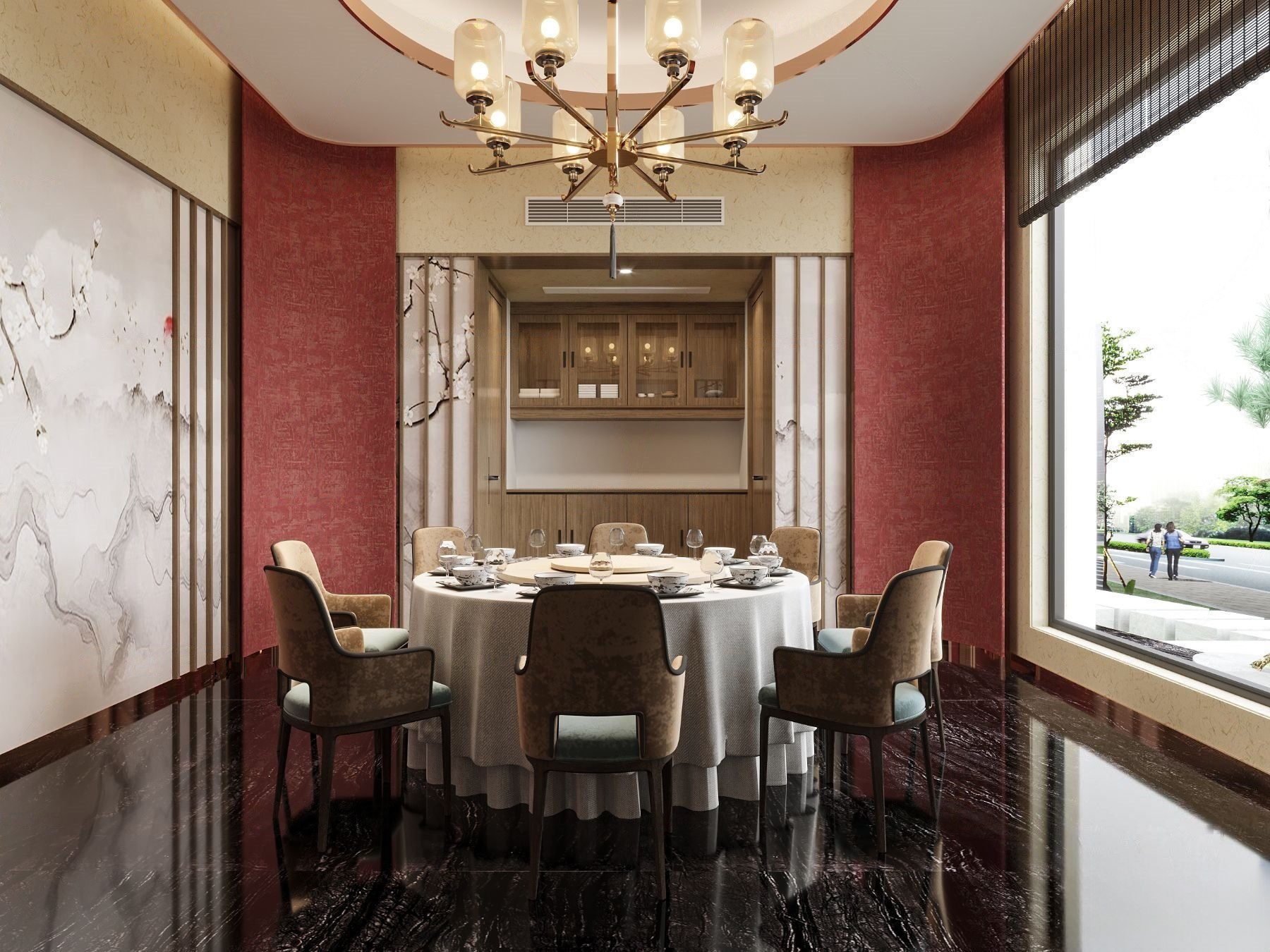 Chinese Restaurant 3D model_1