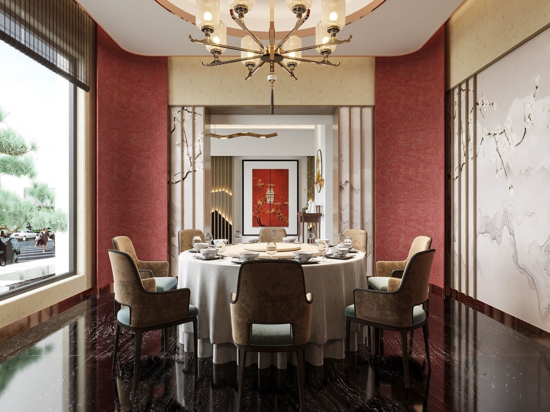 Chinese Restaurant 3D model_2