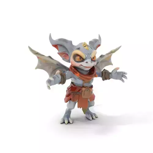 Charming Gargoyle Creature Rigged and Animated D Model