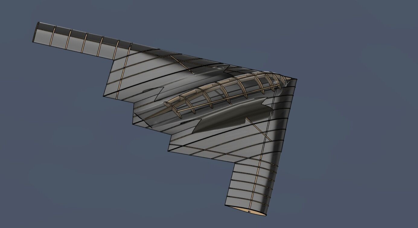 b2 bomber b2 spirit laser cut kit 3D print model_6