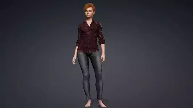 Realistic Woman 3D Game Asset