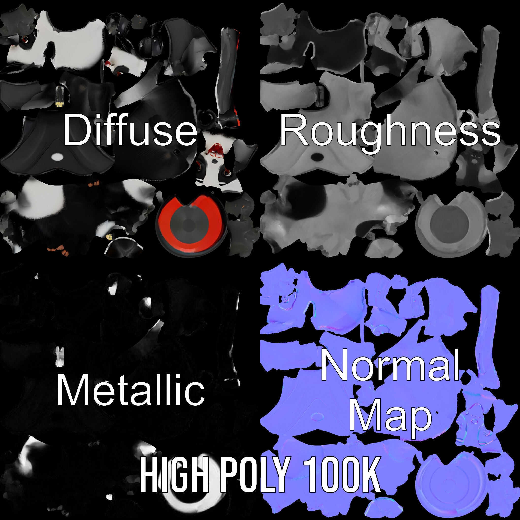 Charming Panda Magician D Character Model Rigged and Animated Low-poly 3D model_3