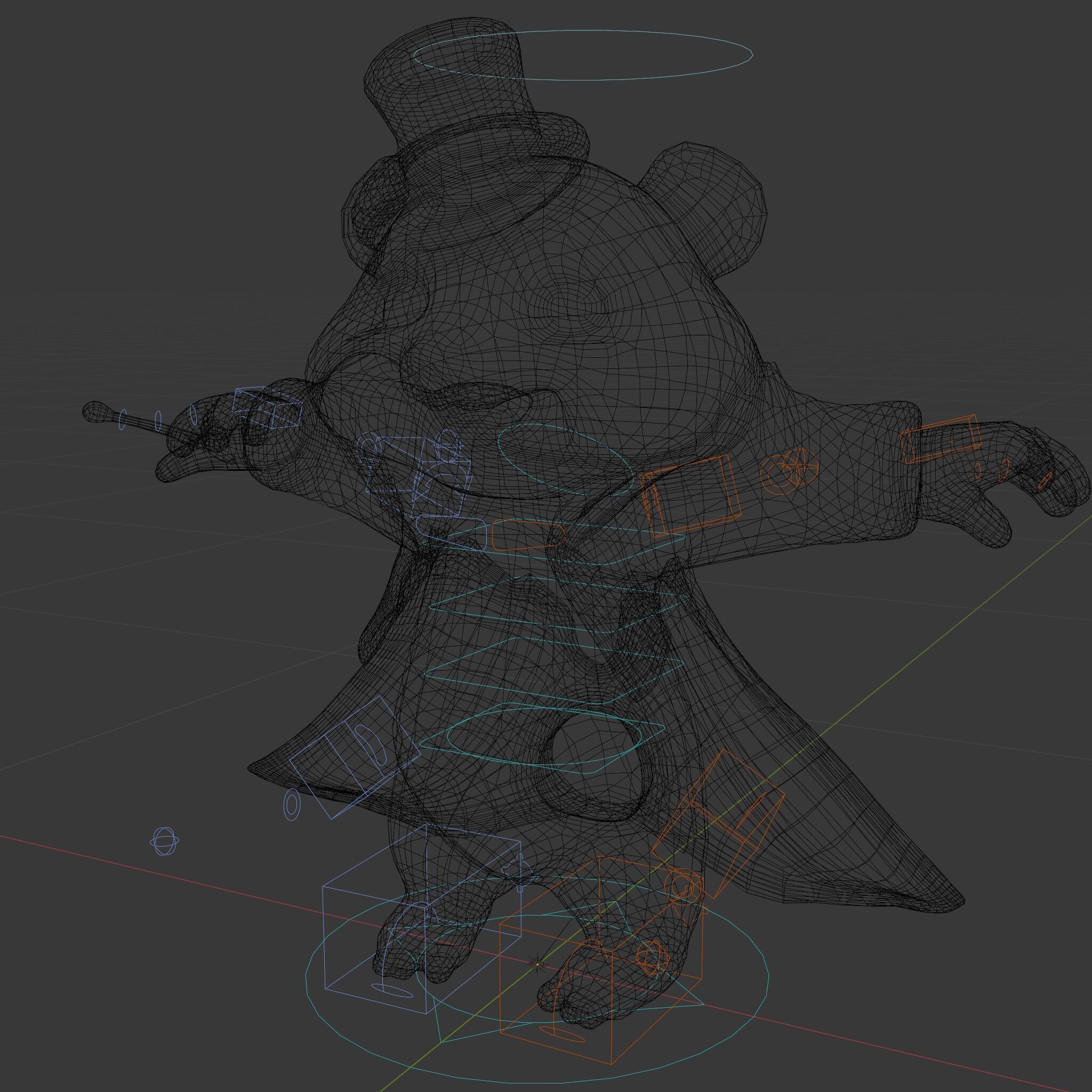 Charming Panda Magician D Character Model Rigged and Animated Low-poly 3D model_6