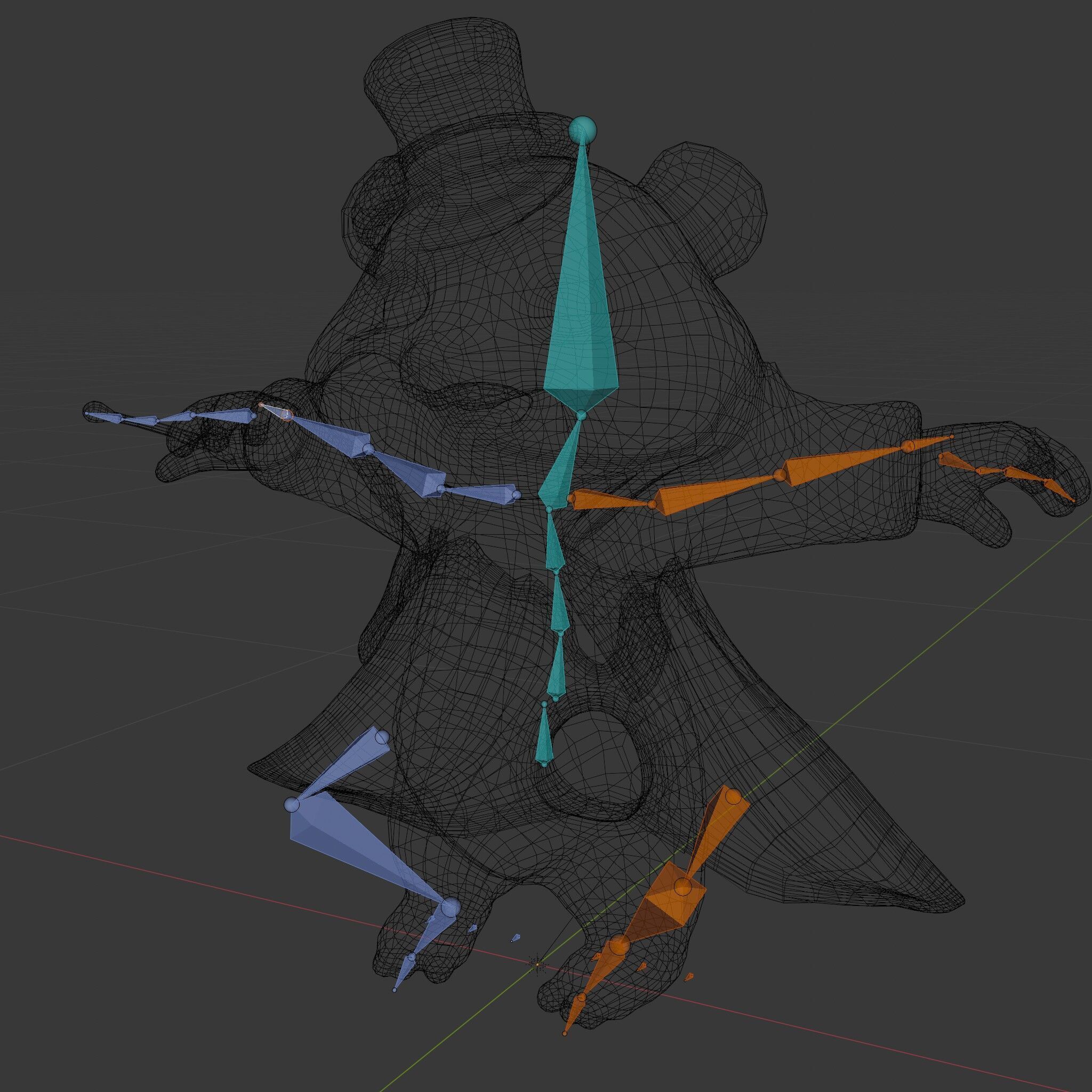 Charming Panda Magician D Character Model Rigged and Animated Low-poly 3D model_5